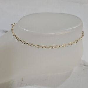 Delicate 14k Gold Plated Paperclip Ankle Bracelet - Women Jewelry